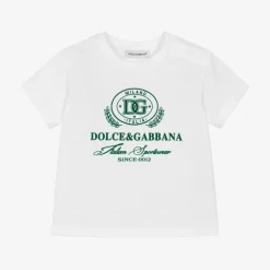 Baby Boys White Cotton T-Shirt