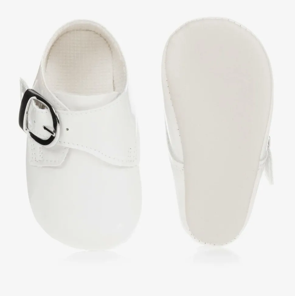 Baby Boys White Patent Pre-Walker Shoes