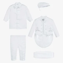 Baby Boys White Satin Trouser Set