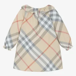 Baby Girls Beige Check Dress