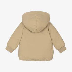 Baby Girls Beige Check Reversible Down Jacket