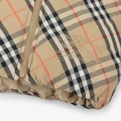 Baby Girls Beige Check Reversible Down Jacket