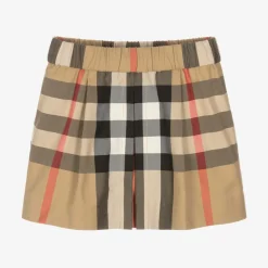 Baby Girls Beige Check Skirt