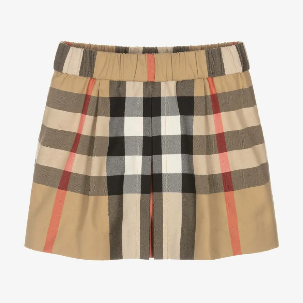 Baby Girls Beige Check Skirt