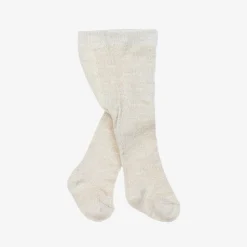 Baby Girls Beige Cotton Glitter Tights