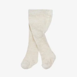 Baby Girls Beige Cotton Glitter Tights
