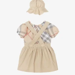Baby Girls Beige Cotton Skirt Set