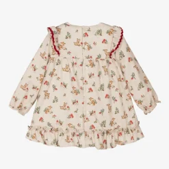 Baby Girls Beige Cotton Woodland Dress