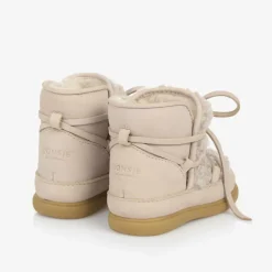 Baby Girls Beige Faux Fleece & Nubuck Boots