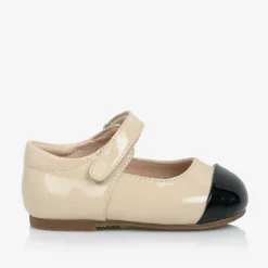 Baby Girls Beige Patent Leather Shoes
