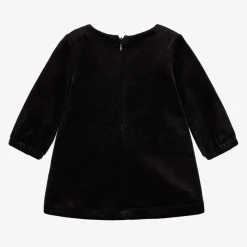 Baby Girls Black Velour Hearts Dress