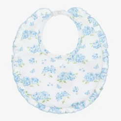 Baby Girls Blue Cotton Heavenly Hydrangeas Bib