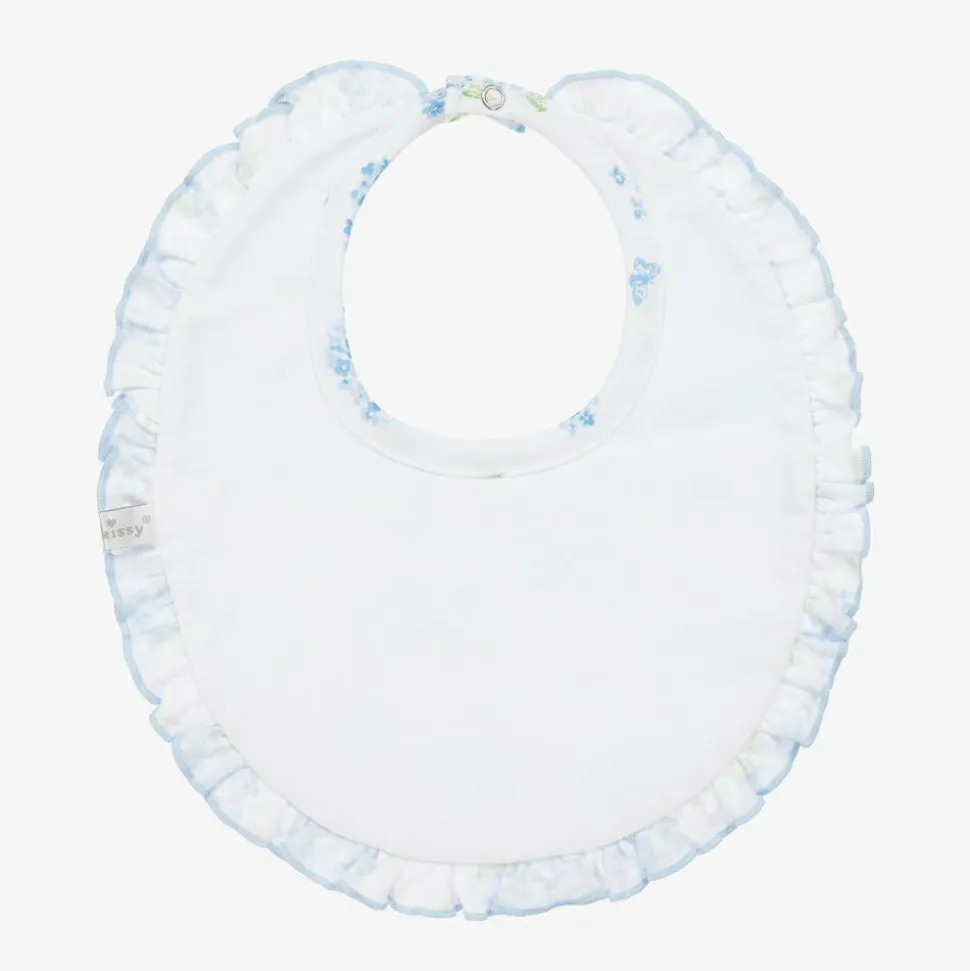 Baby Girls Blue Cotton Heavenly Hydrangeas Bib