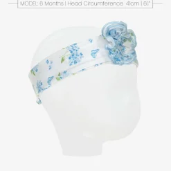 Baby Girls Blue Cotton Heavenly Hydrangeas Bib