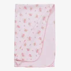 Baby Girls Cotton Pink Rose Scrolls Blanket (73cm)