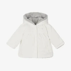 Baby Girls Ivory & Grey Reversible Coat