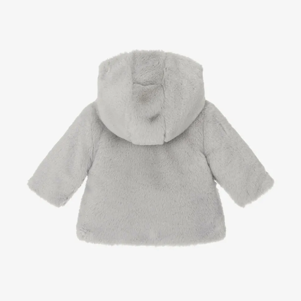 Baby Girls Ivory & Grey Reversible Coat