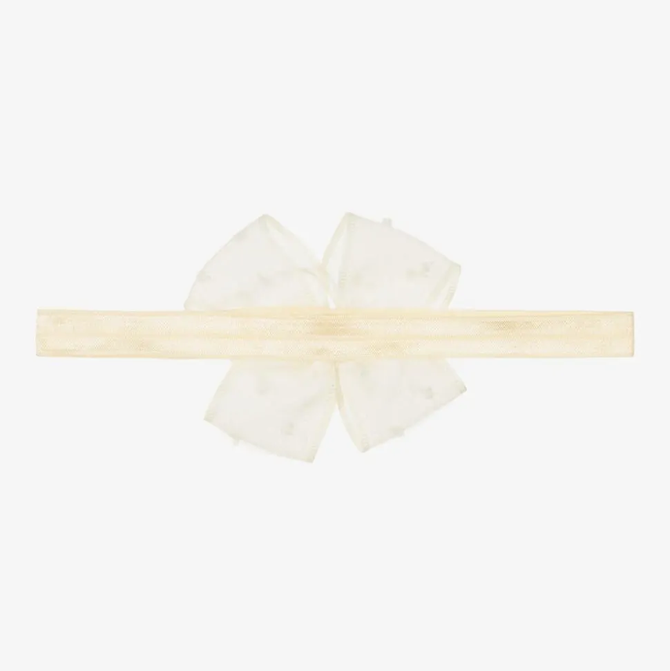 Baby Girls Ivory Bow Headband