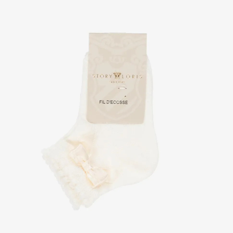 Baby Girls Ivory Bow Socks