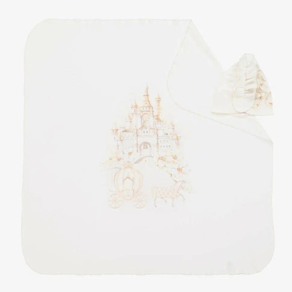 Baby Girls Ivory Cotton Blanket Gift Set