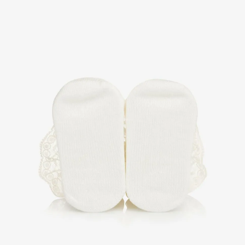 Baby Girls Ivory Cotton Frilly Socks