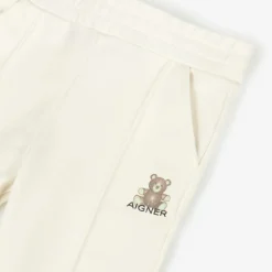 Baby Girls Ivory Cotton Joggers
