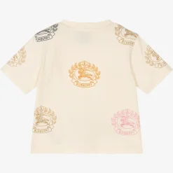 Baby Girls Ivory Cotton Logo T-Shirt