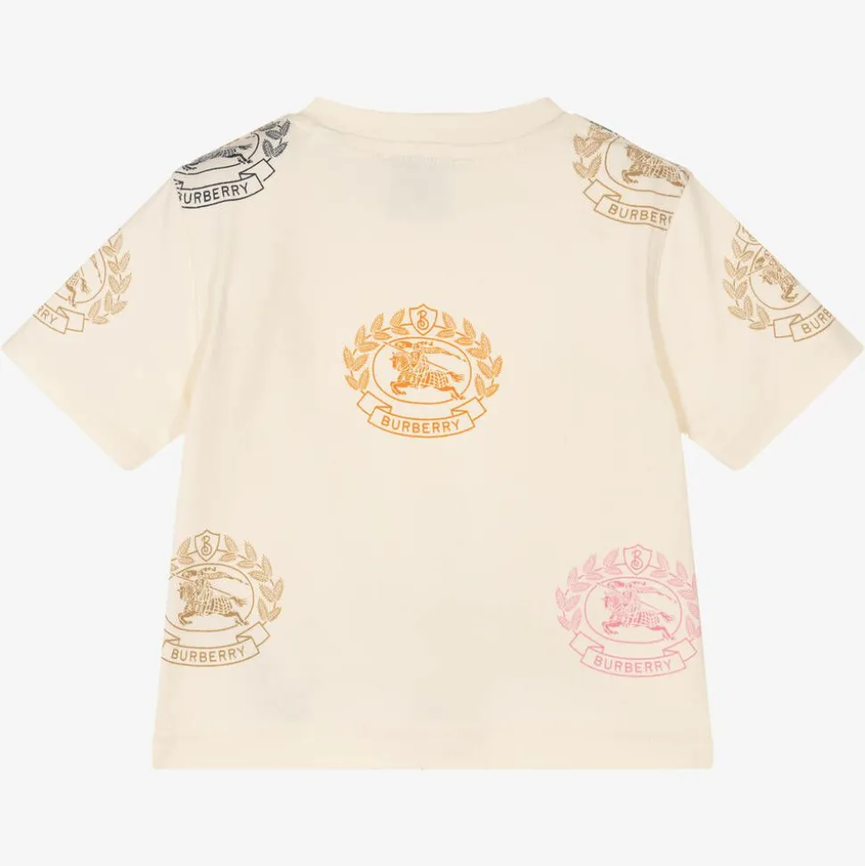 Baby Girls Ivory Cotton Logo T-Shirt
