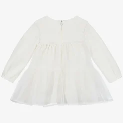 Baby Girls Ivory Embroidered Tulle Dress