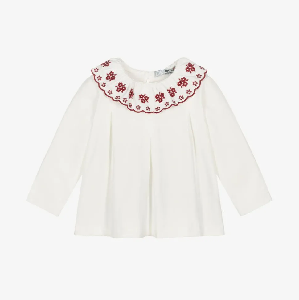 Baby Girls Ivory Embroidered Top