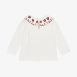 Baby Girls Ivory Embroidered Top
