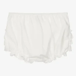 Baby Girls Ivory Frilly Pants
