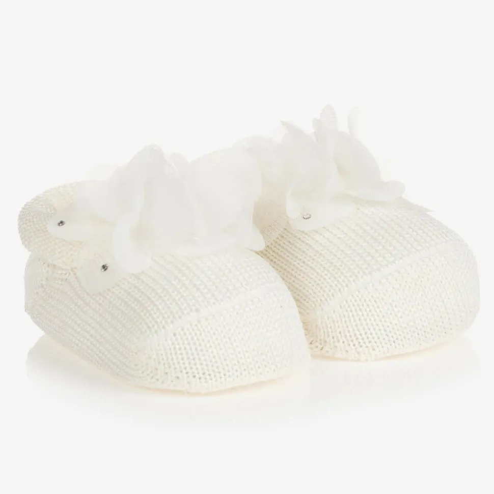 Baby Girls Ivory Headband & Booties Gift Set