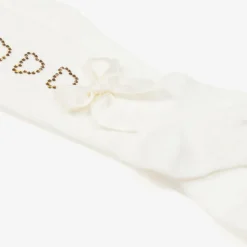 Baby Girls Ivory Knit Bear Tights