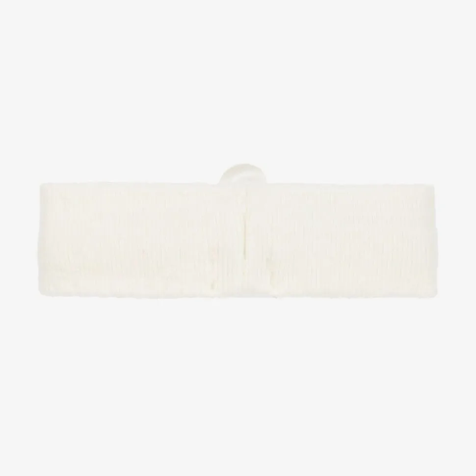 Baby Girls Ivory Knitted Flower Headband