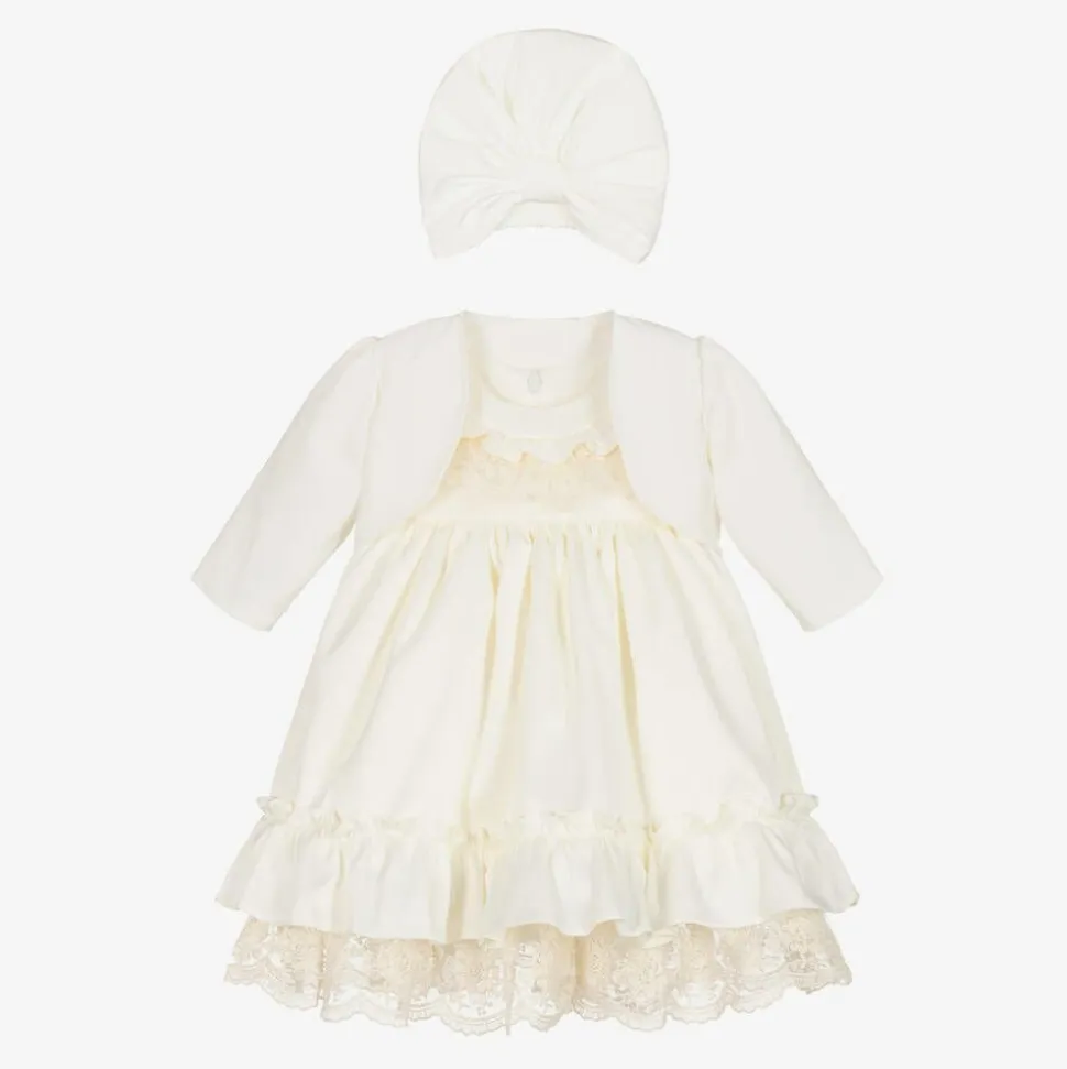 Baby Girls Ivory Lace Dress Set