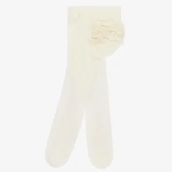 Baby Girls Ivory Lace Frill Tights