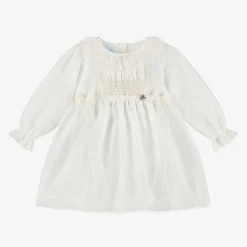 Baby Girls Ivory Organza & Lace Dress