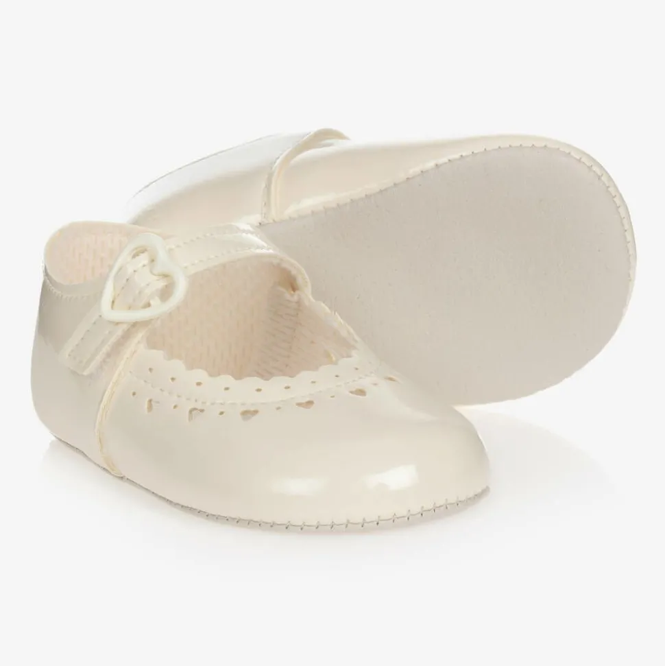 Baby Girls Ivory Patent Pre-Walker Shoes