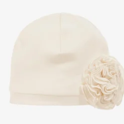 Baby Girls Ivory Pima Cotton Hat