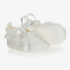 Baby Girls Ivory Silk Shoes