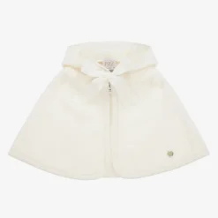 Baby Girls Ivory Wool Knit Cape