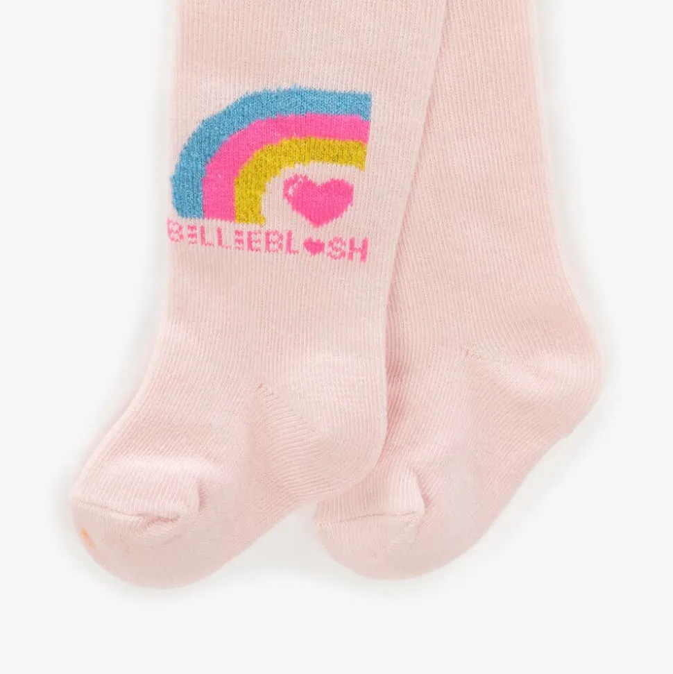 Baby Girls Pale Pink Rainbow Tights