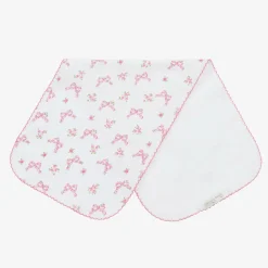 Baby Girls Pink Blooming Bows Cotton Burp Cloth (48cm)