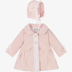 Baby Girls Pink Coat & Bonnet Set