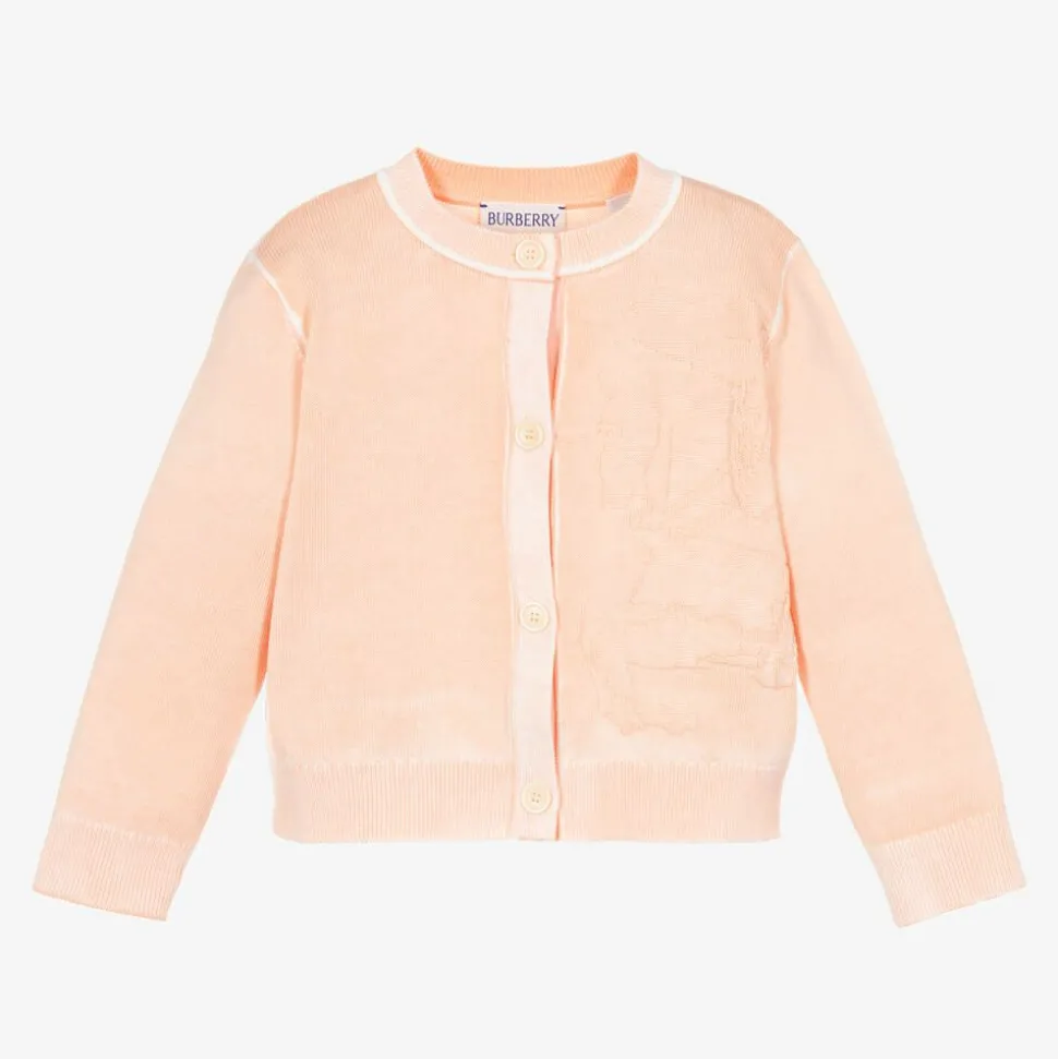 Baby Girls Pink Cotton Cardigan