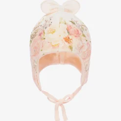Baby Girls Pink Cotton Floral Hat