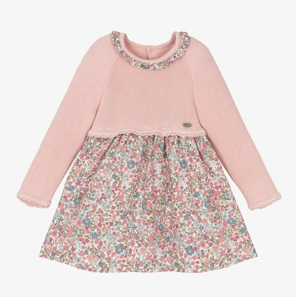 Baby Girls Pink Cotton Floral Dress