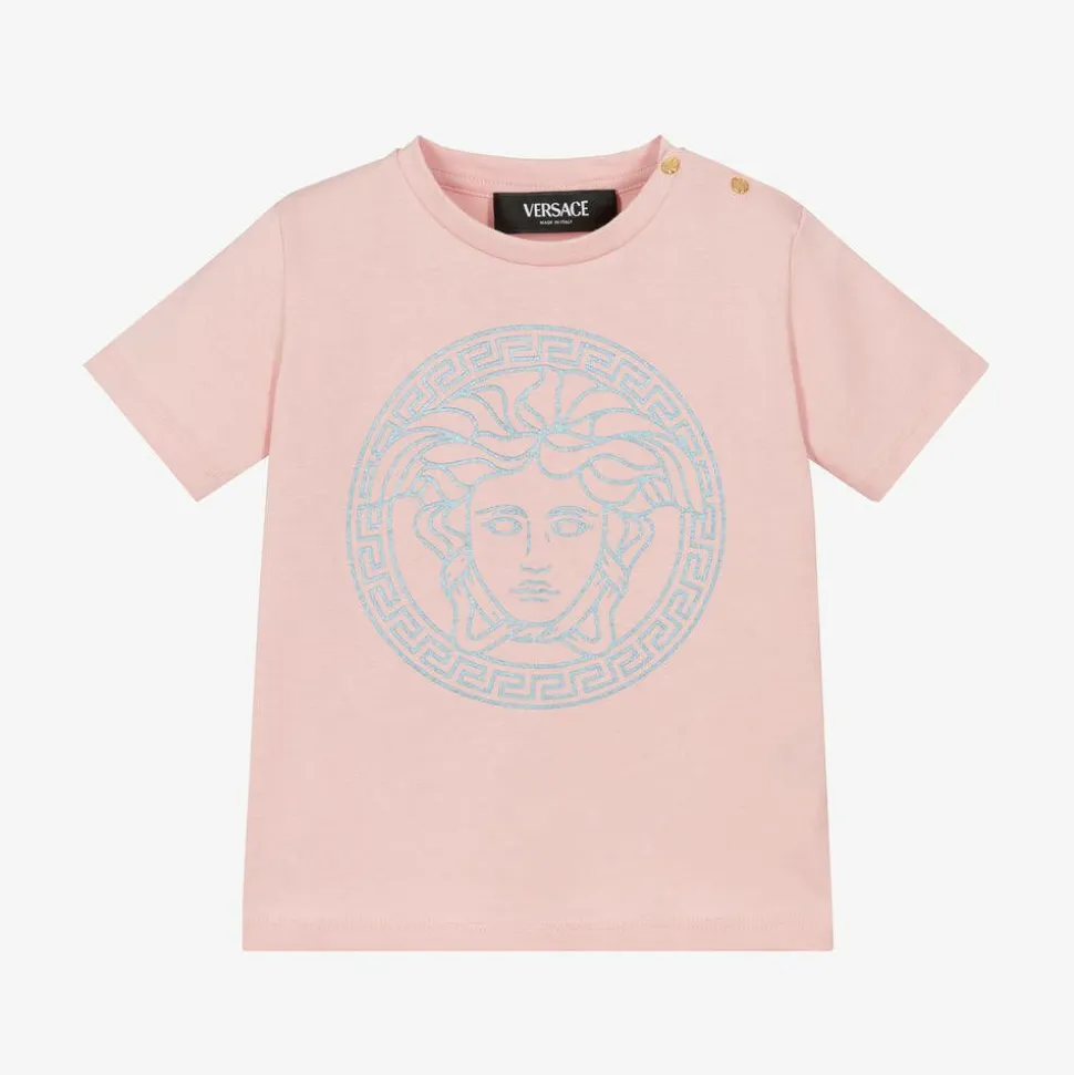 Baby Girls Pink Cotton Medusa T-Shirt