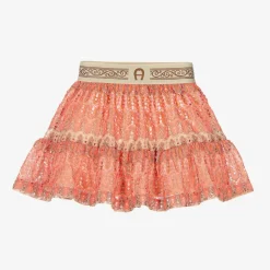 Baby Girls Pink Crochet Lace Skirt